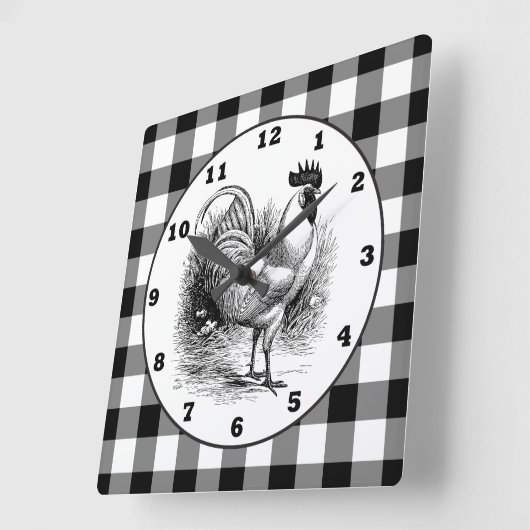 Schwarz-weißer Karo-Uhr des Länderrosters Quadratische Wanduhr (Winkel)