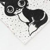 Schwarz-weißer Katzenmonogramm-Block Fleecedecke (Ecke)