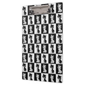 Schwarz-weißer Katzenmonogramm-Block Klemmbrett (Links)