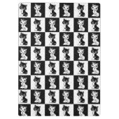 Schwarz-weißer Katzenmonogramm-Block Klemmbrett (Rückseite)