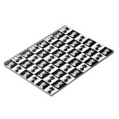 Schwarz-weißer Katzenmonogramm-Block Notizblock (Linke Seite)