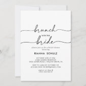 Schwarz-weißer klassischer Brunch mit Brautdusche Einladung (Vorderseite)