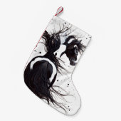 Schwarz-weißer Kleiner Weihnachtsstrumpf (Vorderansicht (hängend))