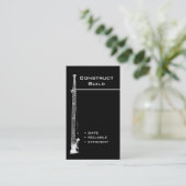 Schwarz-weißer Kran für die Bausparte Visitenkarte (Stehend Vorderseite)