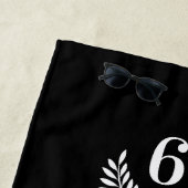 Schwarz-weißer Kranz zum 60. Hochzeitstag Strandtuch (Beispiel)