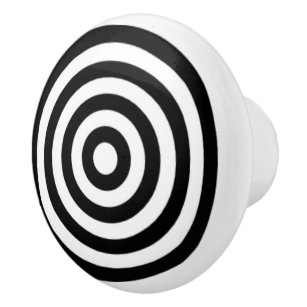 Schwarz-weißer Kreis-Muster-Bullaugen-Ziel-Entwurf Keramikknauf