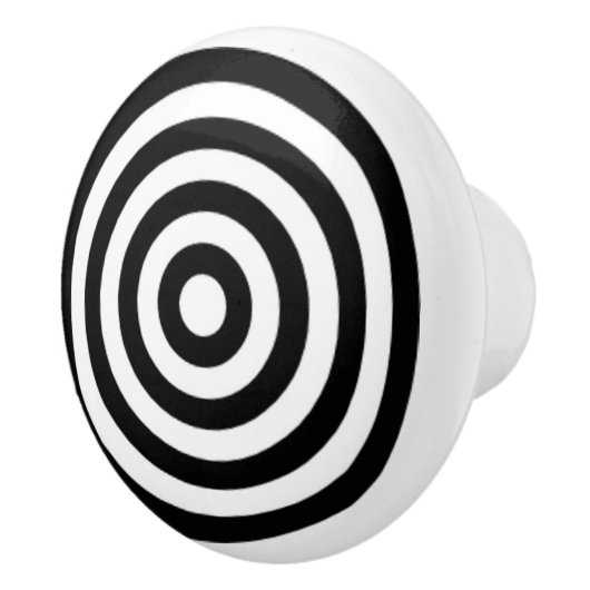 Schwarz-weißer Kreis-Muster-Bullaugen-Ziel-Entwurf Keramikknauf (Rechts)