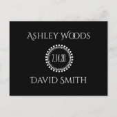 Schwarz-weißer Kreis Save the Date Einladungspostkarte (Vorderseite)