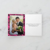 Schwarz-weißer Kronleuchter Pink Danke Note Card (Innenseite)