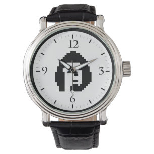 Schwarz-weißer Kryptopunk #1 Schlüsselanhänger Armbanduhr