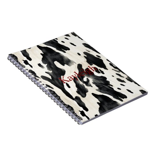 Schwarz-weißer Kuhdruck in der Landwirtschaft Notizblock (Rechte Seite)