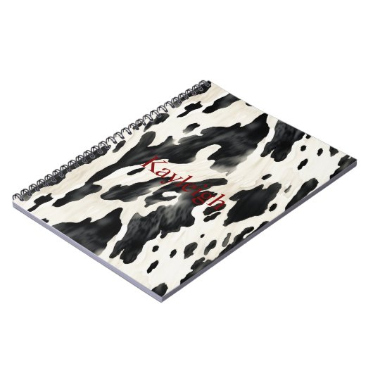 Schwarz-weißer Kuhdruck in der Landwirtschaft Notizblock (Linke Seite)
