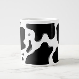 Schwarz-weißer Kuhdruck Trendiges Tier Jumbo-Tasse