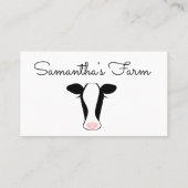 Schwarz-weißer Kuhkopf Visitenkarte (Rückseite)