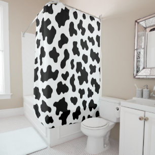Schwarz-weißer Kuhlederdruck Duschvorhang
