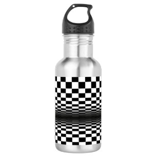 Schwarz-weißer Kunstkontrast Edelstahlflasche