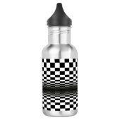 Schwarz-weißer Kunstkontrast Edelstahlflasche (Links)