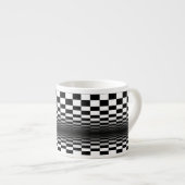 Schwarz-weißer Kunstkontrast Espressotasse (Vorderseite Rechts)