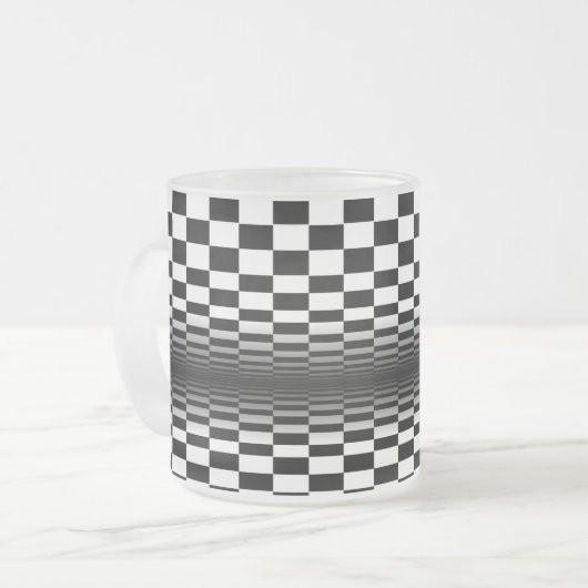 Schwarz-weißer Kunstkontrast Mattglastasse (Vorderseite Links)