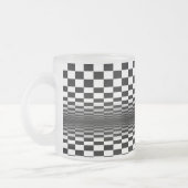 Schwarz-weißer Kunstkontrast Mattglastasse (Links)
