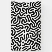Schwarz-weißer Labyrinth-Muster-Linie dekorativer  Banner (Vertikal)