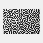 Schwarz-weißer Labyrinth-Muster-Linie dekorativer Fußmatte (Vorderseite)