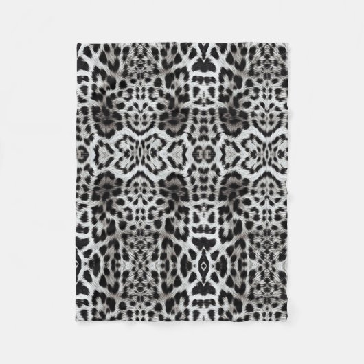 Schwarz-weißer Leopard-Decke Fleecedecke (Vorderseite)