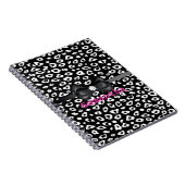 Schwarz-weißer Leopard-Druck mit Bogen Notizblock (Rechte Seite)