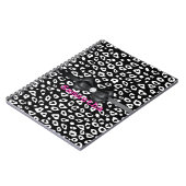 Schwarz-weißer Leopard-Druck mit Bogen Notizblock (Linke Seite)