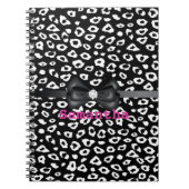 Schwarz-weißer Leopard-Druck mit Bogen Notizblock (Vorderseite)