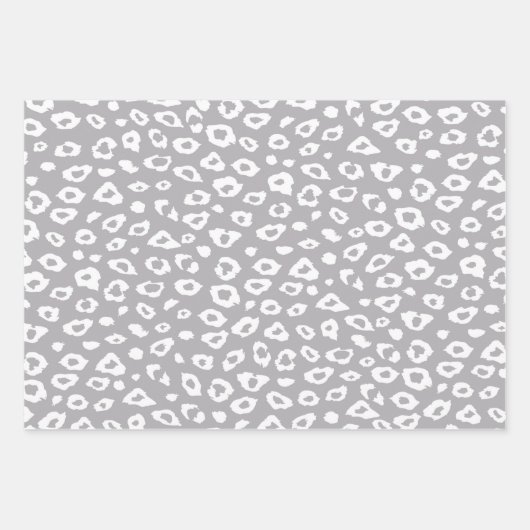 Schwarz-weißer Leopard-Druck mit Bow zum Geburtsta Geschenkpapier Set (Vorderseite 3)