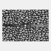 Schwarz-weißer Leopard-Druck mit Bow zum Geburtsta Geschenkpapier Set (Vorderseite)