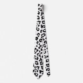 Schwarz-weißer Leopard-Fleck Krawatte (Vorderseite)