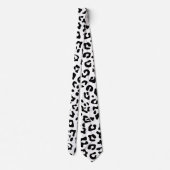 Schwarz-weißer Leopard-Fleck Krawatte (Rückseite)