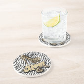 Schwarz-weißer Leopard Print Untersetzer (Seite)