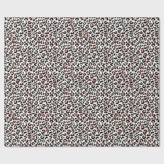 Schwarz-weißer Leopardendruck in Rosa             Geschenkpapier (Flach)