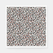 Schwarz-weißer Leopardendruck in Rosa Serviette (Vorderseite)