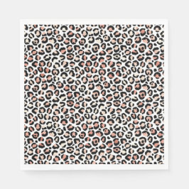Schwarz-weißer Leopardendruck in Rosa Serviette