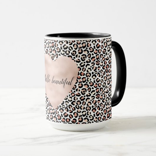 Schwarz-weißer Leopardendruck in Rosa Tasse (VorderseiteRechts)