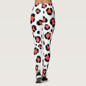 Schwarz-weißer Leopardendruck Leggings (Rückseite)