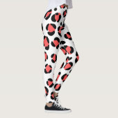 Schwarz-weißer Leopardendruck Leggings (Rechts)