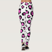Schwarz-weißer Leopardendruck, rosa Leggings (Rückseite)