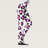 Schwarz-weißer Leopardendruck, rosa Leggings (Rechts)