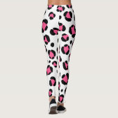 Schwarz-weißer Leopardendruck, rosa Leggings (Rückseite)