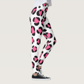 Schwarz-weißer Leopardendruck, rosa Leggings (Rechts)