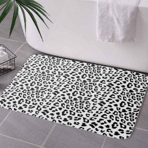 Schwarz-weißer Leopardenprint Badematte