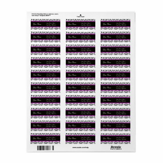 SCHWARZ-WEISSER LILA DAMASK (Vorne)