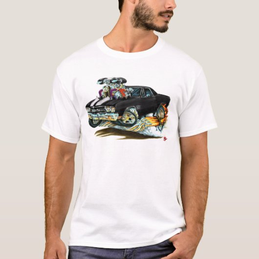 Schwarz-weißer LKW 1970 EL Camino T-Shirt (Vorderseite)