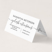 Schwarz-weißer Logo-Name Wimpernverlängerungen für Visitenkarten (Rückseite)