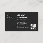 Schwarz-weißer Luxus Minimaler Beruflicher QR-Code Visitenkarte (Vorderseite)